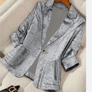 SILVER Holiday Women's Blazer Jacket XL